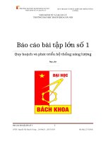 bài tập lớn số 1-quy hoạch và phát triển hệ thống năng lượng