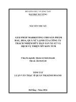 Giải pháp marketing cho sản phẩm rau, hoa, quả xứ lạnh của công ty TNHH sản xuất và dịch vụ thiện mỹ kom tum