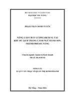 Nâng cao chất lượng dịch vụ tại khu du lịch thắng cảnh ngũ hành sơn, thành phố đà nẵng