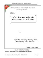 SKKN một cách đọc – hiểu văn bản trong bài học ngữ văn 8 