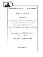 Nghiên cứu lựa chọn các điều kiện nâng cao hoạt độ enzym cholinesterase tách từ nguồn nguyên liệu trong nước và ứng dụng 