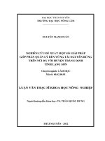 Nghiên cứu đề xuất một số giải pháp góp phần quản lý bền vững tài nguyên rừng trên núi đá vôi tại huyện tràng định   tỉnh lạng sơn 
