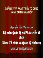 Bài giảng môn quản lý và phát triển tổ chức hành chính full
