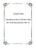 Ảnh hưởng của đạo cao đài ban chỉnh đối với đời sống tinh thần ở bến tre 