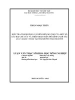 Điều tra thành phần và diễn biến mật độ của một số sâu hại chủ yếu và thiên địch trên mô hình canh tác lúa 3 giảm 3 tăng tại thành phố thái nguyên 