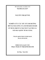 Nghiên cứu các yếu tố ảnh hưởng đến sự hài lòng của hành khách khi sử dụng dịch vụ mặt đất tại nhà ga sân bay quốc tế đà nẵng