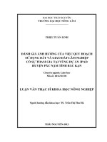 Đánh giá ảnh hưởng của việc quy hoạch sử dụng đất và giao đất lâm nghiệp có sự tham gia tại vùng dự án 3PAD huyện pác nặm, tỉnh bắc kạn 