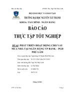 Báo cáo thực tập tốt nghiệp  phát triển hoạt động cho vay mua nhà tại ngân hàng VP bank, phòng giao dịch phú lâm