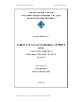 Nghiên cứu sản xuất biodiesel từ mỡ cá basa   tài liệu, ebook, giáo trình