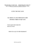 Tác động của bất bình đẳng giới tới phát triển ở Việt Nam (TT)