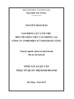 Tạo động lực làm việc đối với nhân viên văn phòng tại công ty TNHH điện tử FOSTER đà nẵng