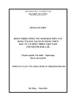 Hoàn thiện công tác đảm bảo tiền vay bằng tài sản tại ngân hàng TMCP đầu tư và phát triển việt nam, chi nhánh đăk lăk