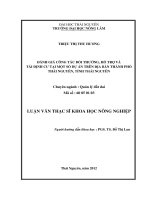 Đánh giá công tác bồi thường, hỗ trợ và tái định cư tại một số dự án trên địa bàn thành phố thái nguyên, tỉnh thái nguyên 