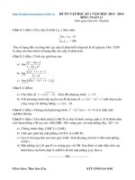 ĐỀ ÔN TẬP HỌC KÌ 2 MÔN TOÁN 11 NĂM HỌC 2015-2016