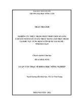 Nghiên cứu thực trạng phát triển một số loài LSNG có giá trị sử dụng làm thực phẩm tại khu vực vùng đệm VQG ba bể   tỉnh bắc kạn 