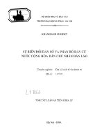 Sự biến đổi dân số và phân bổ dân cư nước cộng hòa dân chủ nhân dân lào 