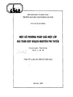 Một số phương pháp giải một lớp bài toán quy hoạch nguyên phi tuyến 