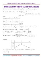 BẤT ĐẲNG THỨC TRONG CÁC ĐỀ THI NĂM 2016