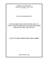Đánh giá hiện trạng môi trường khu vực công ty trách nhiệm hữu hạn một thành viên phân đạm và hóa chất hà bắc 