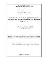 Đánh giá công tác đấu giá quyền sử dụng đất giai đoạn 2006   2010 trên địa bàn huyện thanh sơn, tỉnh phú thọ 