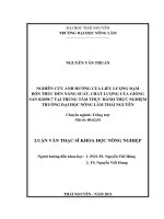 Nghiên cứu ảnh hưởng của liều lượng đạm bón thúc đến năng suất, chất lượng của giống sắn KM98 7 tại trung tâm thực hành thực nghiệm trường đại học nông lâm thái nguyên 