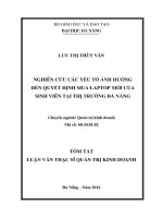 Nghiên cứu các nhân tố ảnh hưởng đến quyết định mua laptop của sinh viên tại thị trường đà nẵng