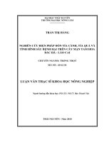 Nghiên cứu biện pháp đốn tỉa cành, tỉa quả và tình hình sâu bệnh hại trên cây mận tam hoa bắc hà, lào cai 
