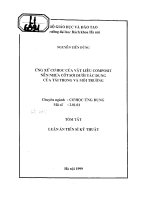 Ưng xử cơ học của vật liệu COMPOSIT nền nhựa cốt sợi dưới tác dụng của tải trọng và môi trường 