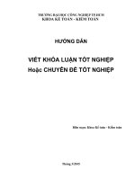 HƯỚNG DẪN  VIẾT KHÓA LUẬN TỐT NGHIỆP Hoặc CHUYÊN ĐỀ TỐT NGHIỆP NGÀNH KẾ TOÁN