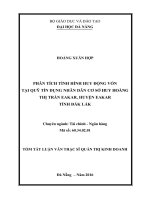 Phân tích tình hình huy động vốn tại quỹ tín dụng nhân dân cơ sở huy hoàng, thị trấn EAKAR, huyện EAKAR  tỉnh đăk lăk