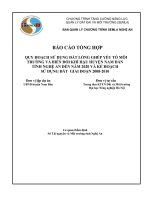 QUY HOẠCH SỬ DỤNG ĐẤT LỒNG GHÉP YẾU TỐ MÔI          TRƯỜNG VÀ BIẾN ĐỔI KHÍ HẬU HUYỆN NAM ĐÀN TỈNH NGHỆ AN ĐẾN NĂM 2020 VÀ KẾ HOẠCH SỬ DỤNG ĐẤT  GIAI ĐOẠN 20082010