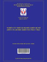 Nghiên cứu thiết kế bộ điều khiển hệ mở (OPEN CNC) để điều khiển máy phay 3 trục