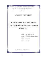 Luận văn tốt nghiệp  bước đầu xây dựng quy trình công nghệ và chế biến thử nghiệm bột huyết