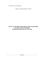 Bàn về các giải pháp chống khủng hoảng tài chính 2008 của một số nước trên thế giới và đánh giá gói kích cầu của việt nam