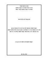 Quan niệm về con người trong triết học hiện sinh tôn giáo jaspers và tác động của nó tới tư tưởng triết học phương tây thế kỷ XX 