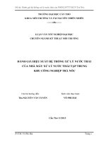 ĐÁNH GIÁ HIỆU SUẤT hệ THỐNG xử lý nước THẢI CỦA NHÀ MÁY XỬ LÝ NƯỚC THẢI CỦA NHÀ MÁY XỬ LÝ NƯỚC THẢI TẬP TRUNG KHU CÔNG NGHIỆP TRÀ NÓC