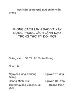 Tiểu luận môn lãnh đạo phong cách lãnh đạo và xây dựng phong cách lãnh đạo trong thời kỳ đổi mới 