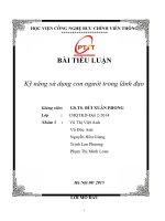 Tiểu luận môn lãnh đạo kỹ năng sử dụng con người trong lãnh đạo 