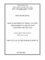 Dịch vụ bảo hiểm cây trồng, vật nuôi   kinh nghiệm của một số nước và bài học cho việt nam tt 