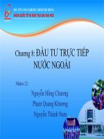 Thuyết trình môn đầu tư quốc tế đầu tư trực tiếp nước ngoài 