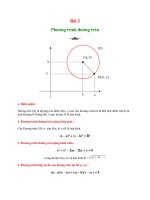 Toán 10  Hình học  Bài 2: PHƯƠNG TRÌNH ĐƯỜNG TRÒN