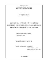 Quản lý nhà nước đối với hỗ trợ phát triển chính thức (ODA) trong xây dựng kết cấu hạ tầng kinh tế tại việt nam 