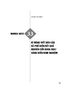 Module Giáo dục thường xuyên 33- Kĩ năng viết báo cáo và phổ biến kết quả nghiên cứu khoa học-sáng kiến kinh nghiệm - Tô Bá Trượng