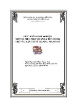 SKKN một số BIỆN PHÁP QUẢN lý NHẰM HUY ĐỘNG TRẺ vào bán TRÚ ở TRƯỜNG mầm NON 