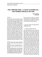 Tạp chí khoa học xã hội số 1 (173) - 2013- Phát triển bền vững - lý thuyết và nghiên cứu thực nghiệm ở Nam bộ và Việt Nam