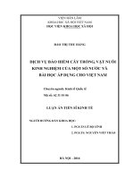 Dịch vụ bảo hiểm cây trồng, vật nuôi   kinh nghiệm của một số nước và bài học cho việt nam 