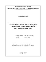 Văn học đàng trong thế kỷ XVII   XVIII trong tiến trình phát triển của văn học dân tộc làm đối tượng nghiên cứu