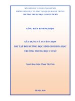 Sáng kiến kinh nghiệm  xây dựng và tuyển chọn bài tập bồi dưỡng học sinh giỏi hóa học trường trung học cơ sở   phạm thị chín