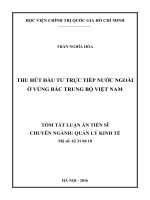 Luận án tiến sĩ Thu hút đầu tư trực tiếp nước ngoài ở vùng bắc trung bộ Việt Nam(tóm tắt)