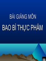 BÀI GIẢNG BAO BÌ THỰC PHẨM